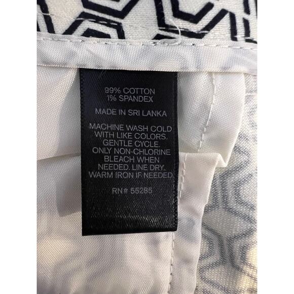 Geometric‎ Print Shorts Black and White Patterned Casual Everyday - Picture 6 of 6